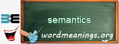 WordMeaning blackboard for semantics